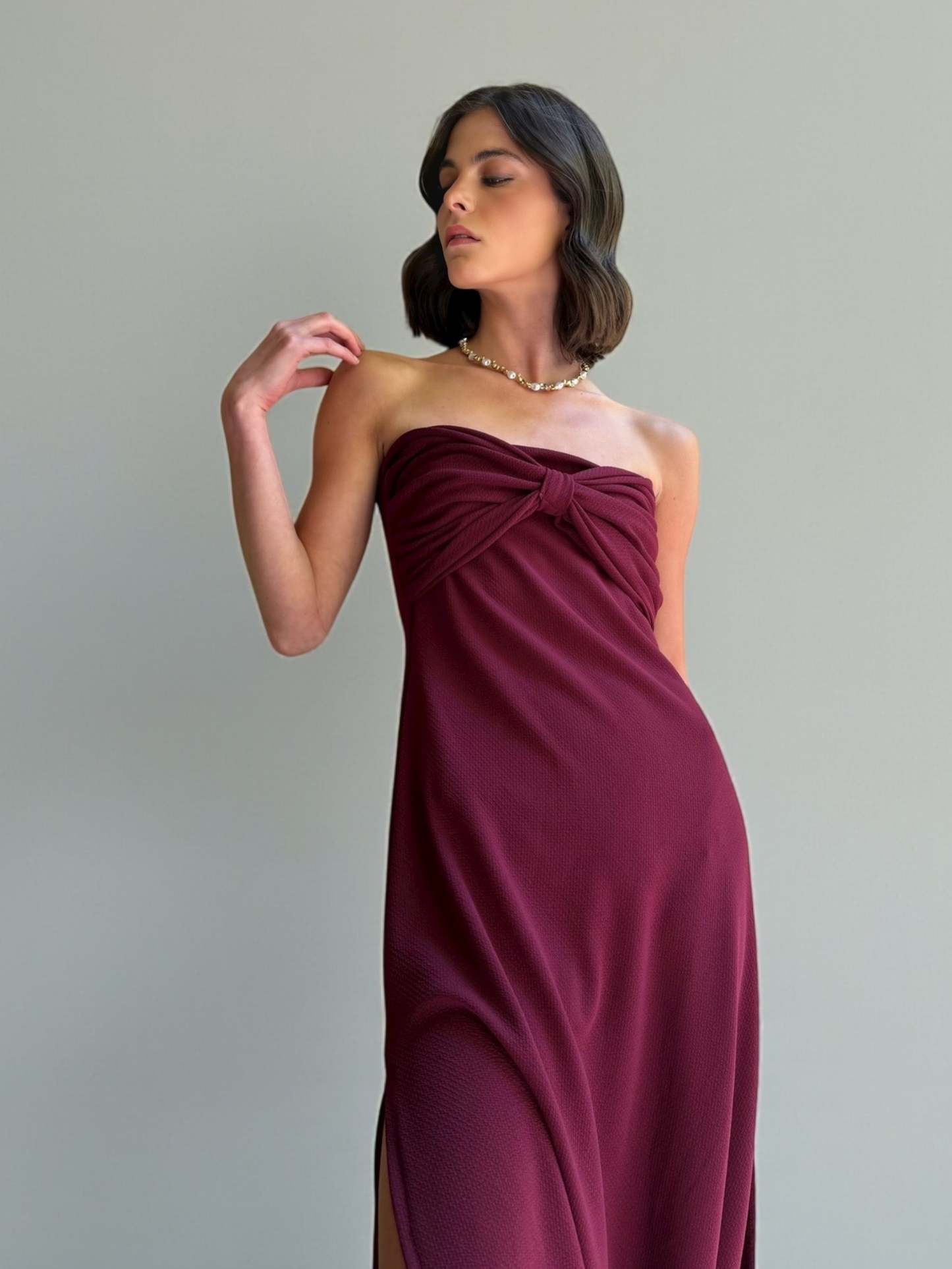 Vestido Virginia- Burdeo