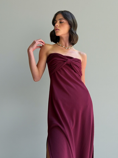 Vestido Virginia- Burdeo