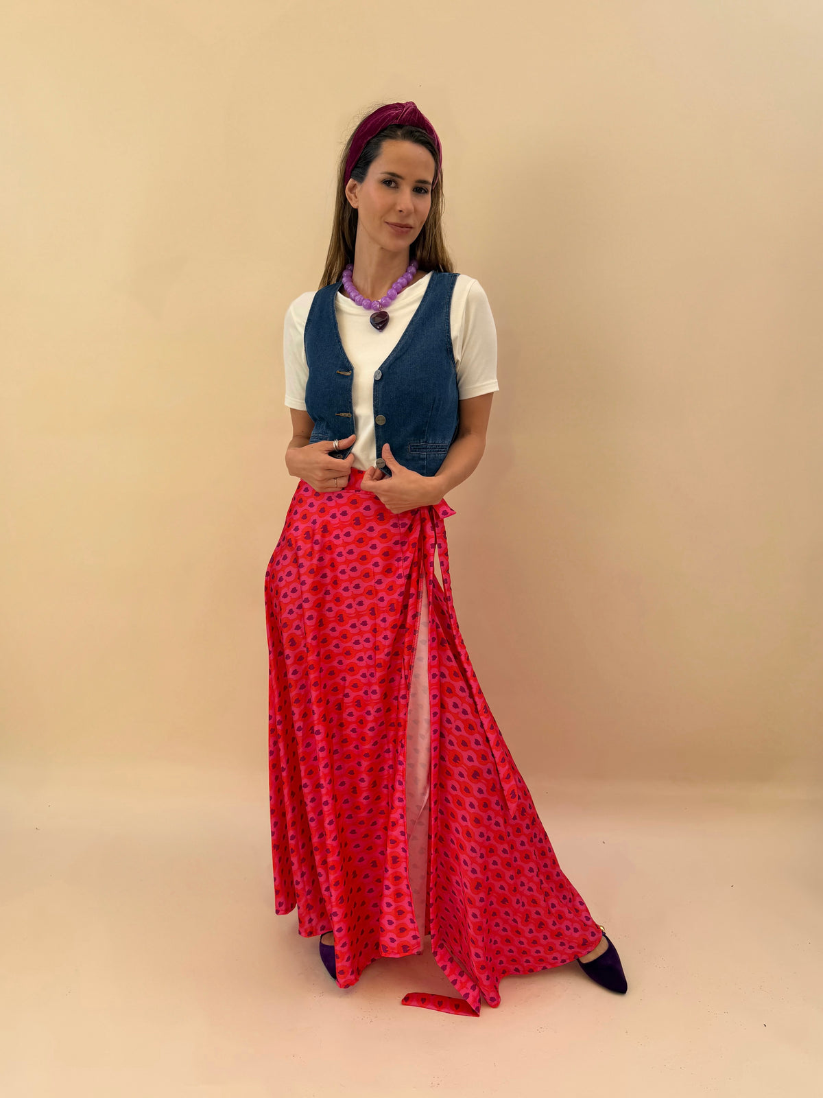 Falda Lucía - Rojo Morado
