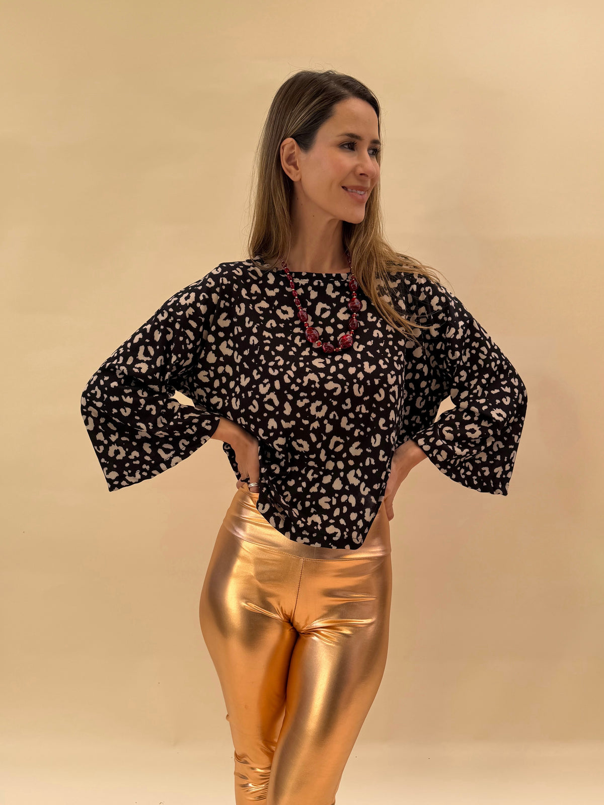 Polera Claudia - Print Leopardo