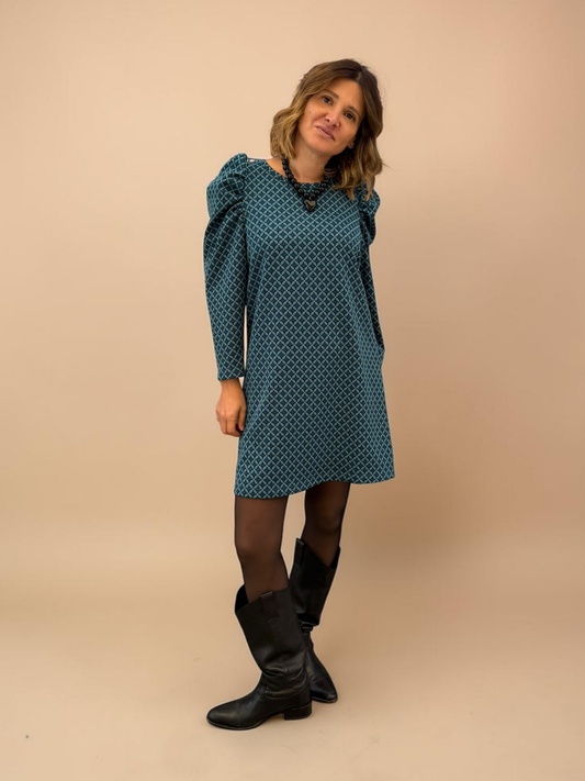 Vestido Anastasia - Print Celeste