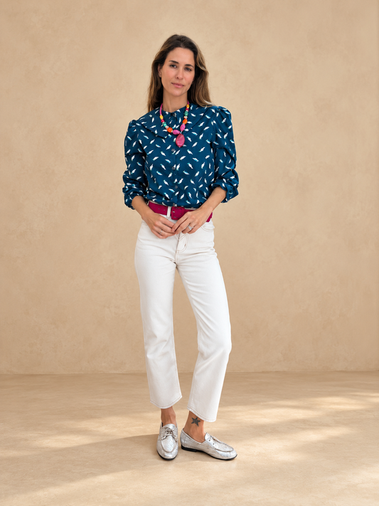Blusa Clarita - Pájaros Azul