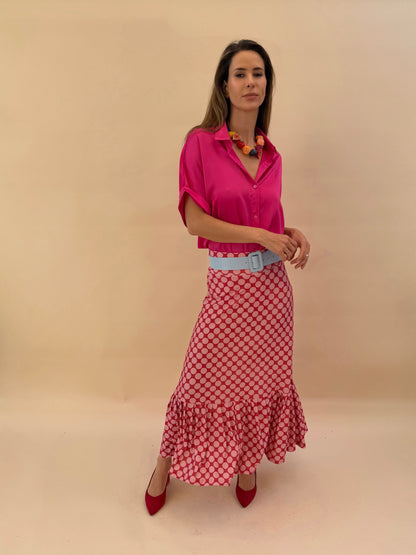 Falda María- Polka Rojo