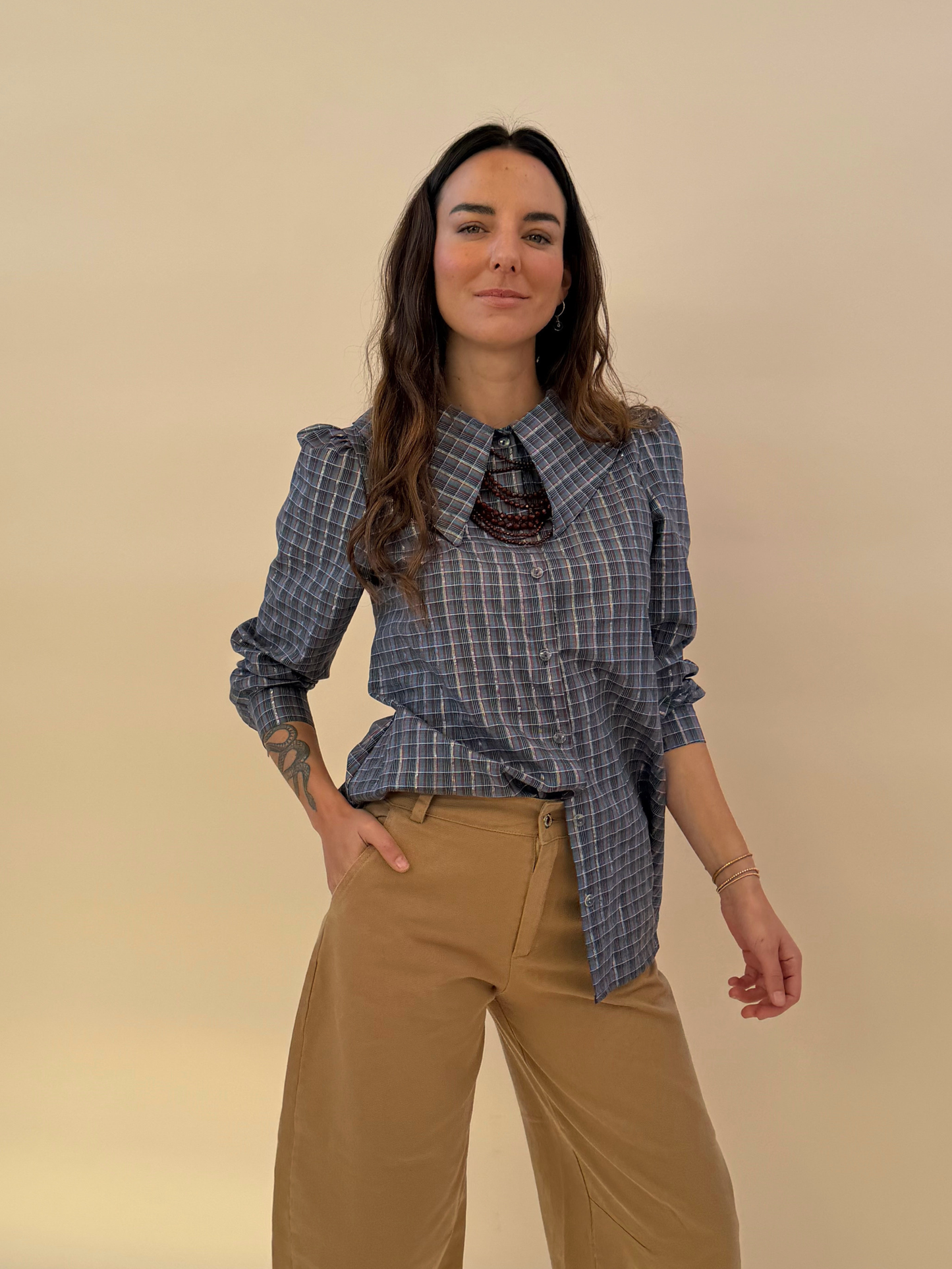 Blusa Clarita - Cuadrille Azul