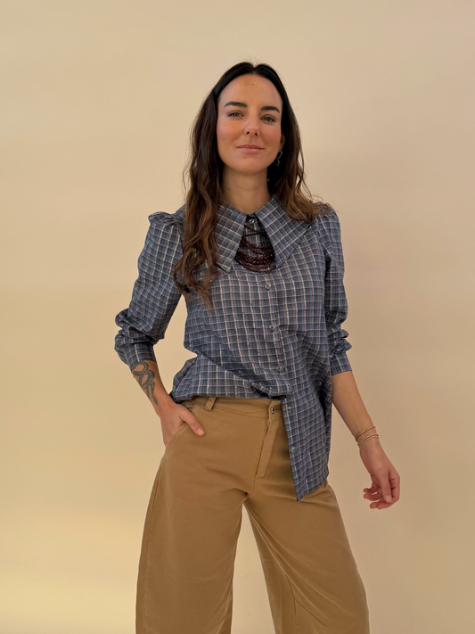Blusa Clarita - Cuadrille Azul
