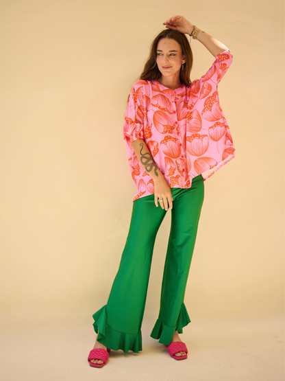 Blusa Paz - flores grandes