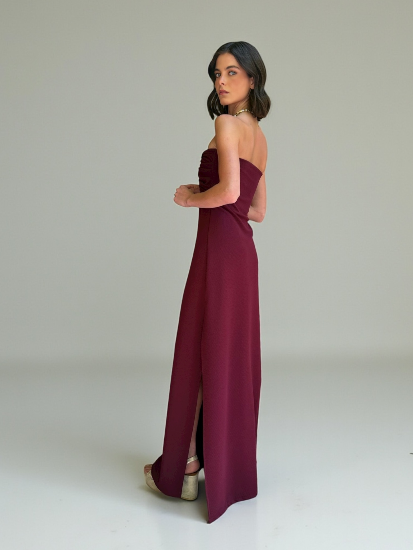 Vestido Virginia- Burdeo