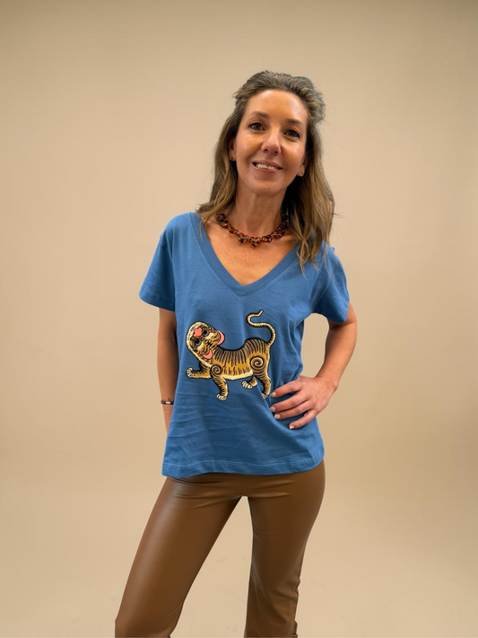 Polera Hebra - Estampado Azul