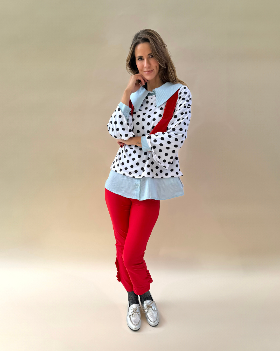 Polera Claudia - Blanca Puntos