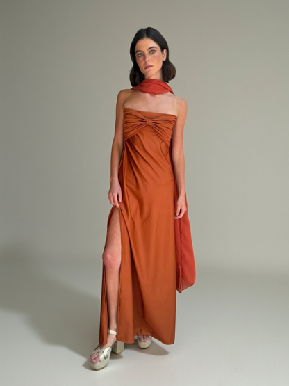 Vestido Virginia-Terracota