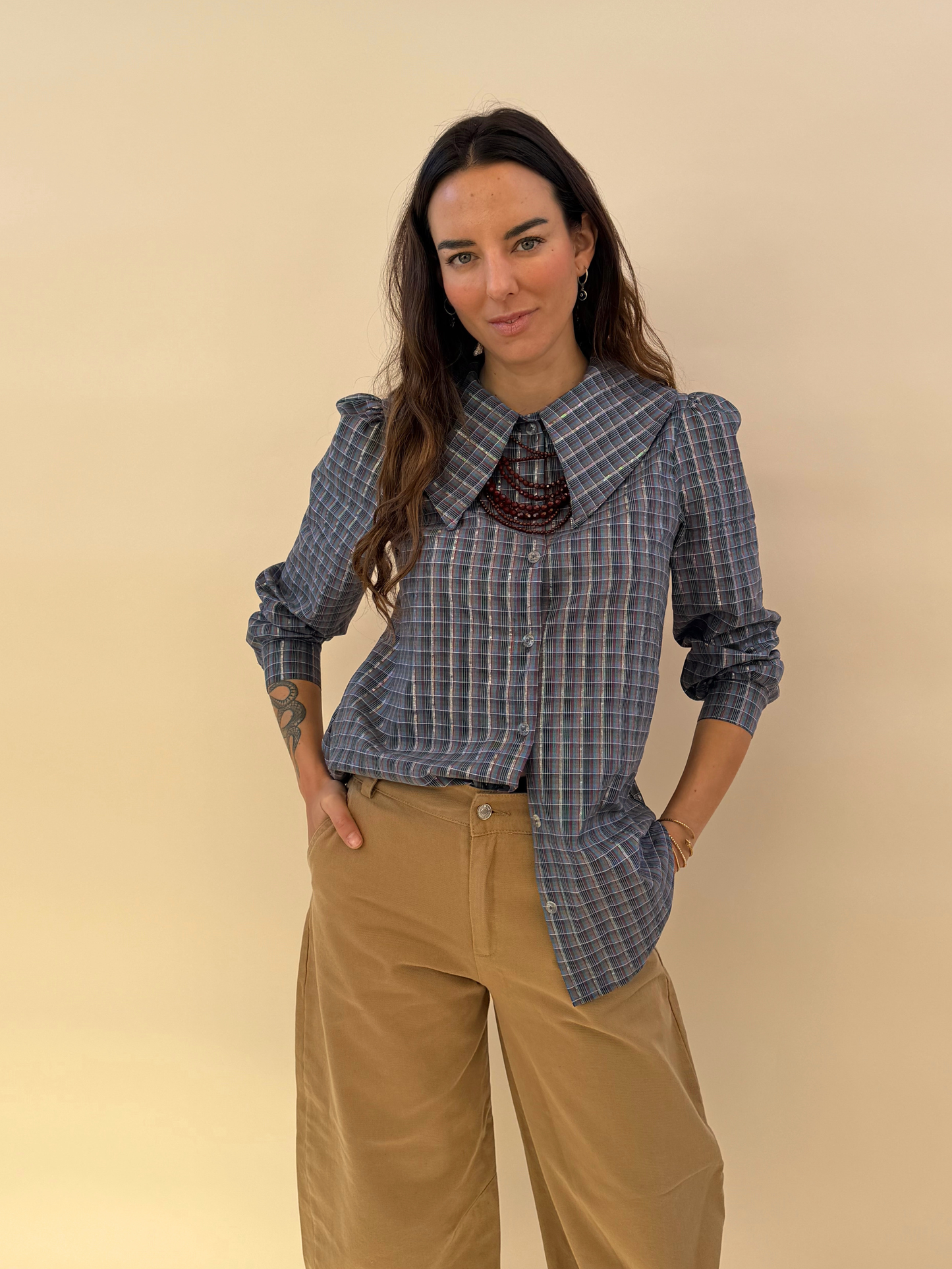 Blusa Clarita - Cuadrille Azul