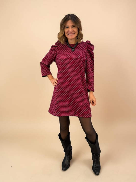 Vestido Anastasia - Print Burdeo