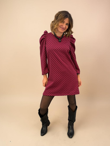Vestido Anastasia - Print Burdeo