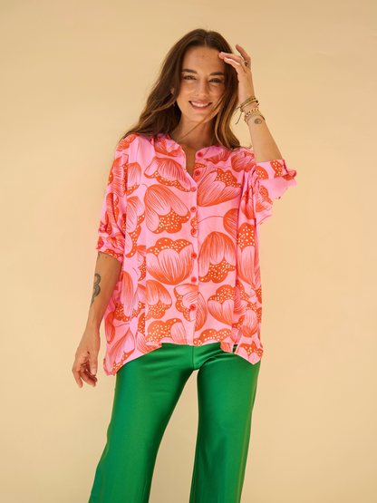 Blusa Paz - flores grandes