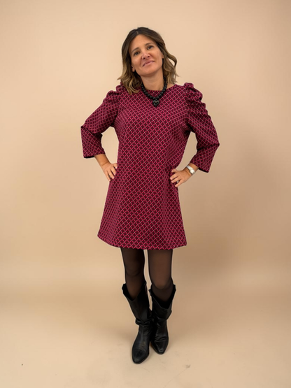 Vestido Anastasia - Print Burdeo
