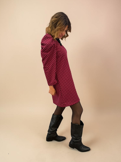 Vestido Anastasia - Print Burdeo