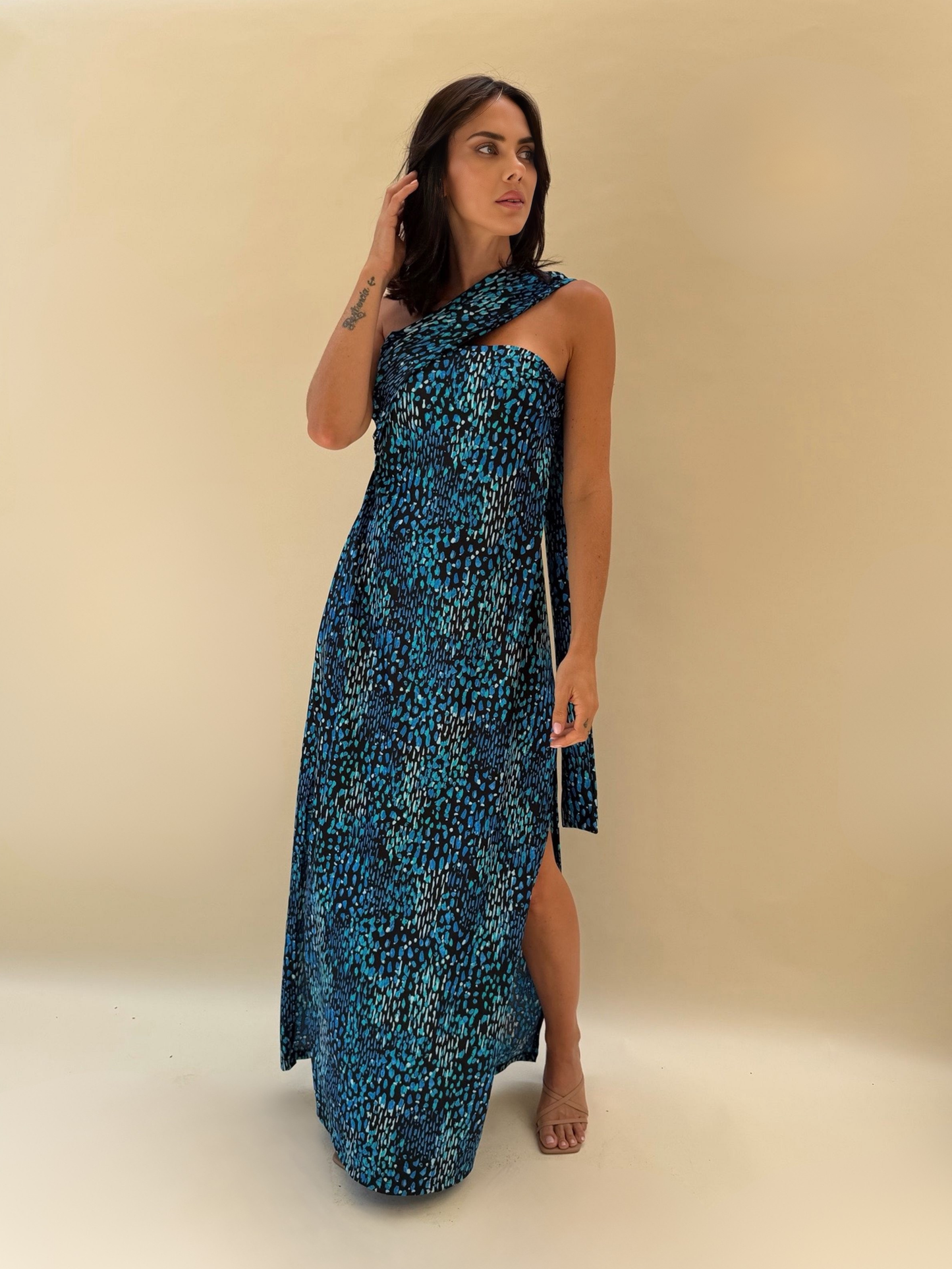 Vestido Nina - Print Celeste