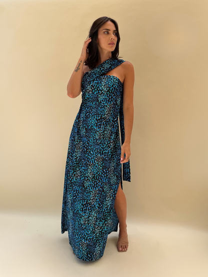 Vestido Nina - Print Celeste