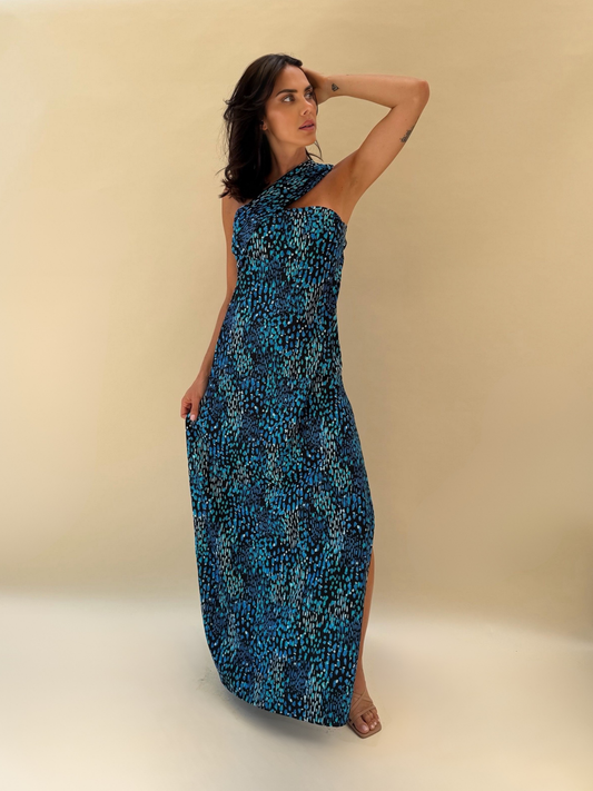 Vestido Nina - Print Celeste