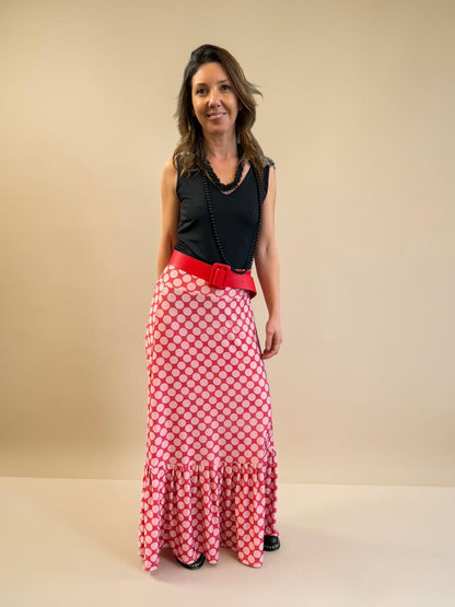 Falda María- Polka Rojo