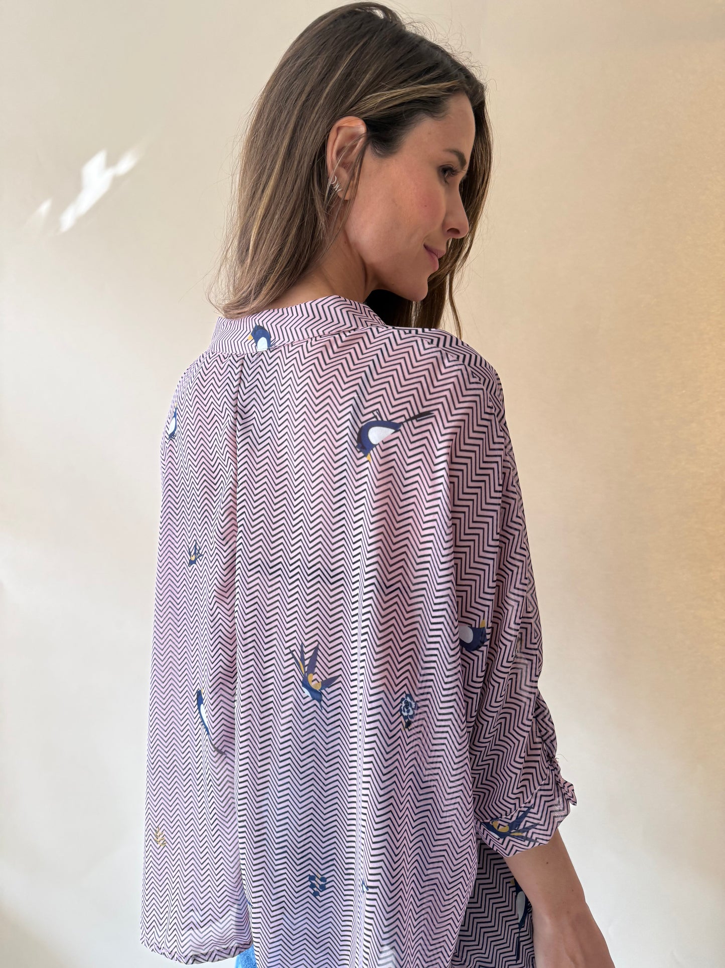 Blusa Paz - Pajaritos rose