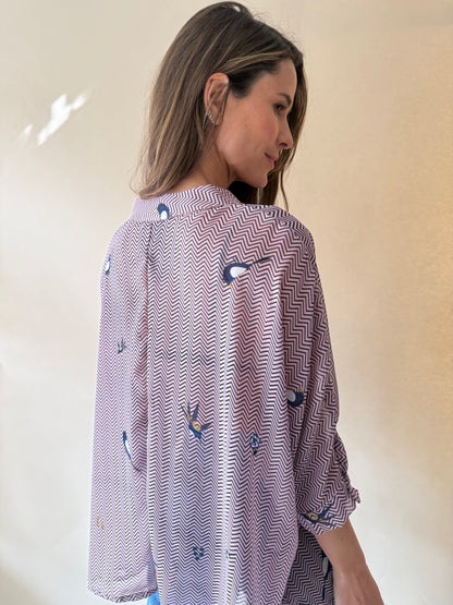 Blusa Paz - Pajaritos rose