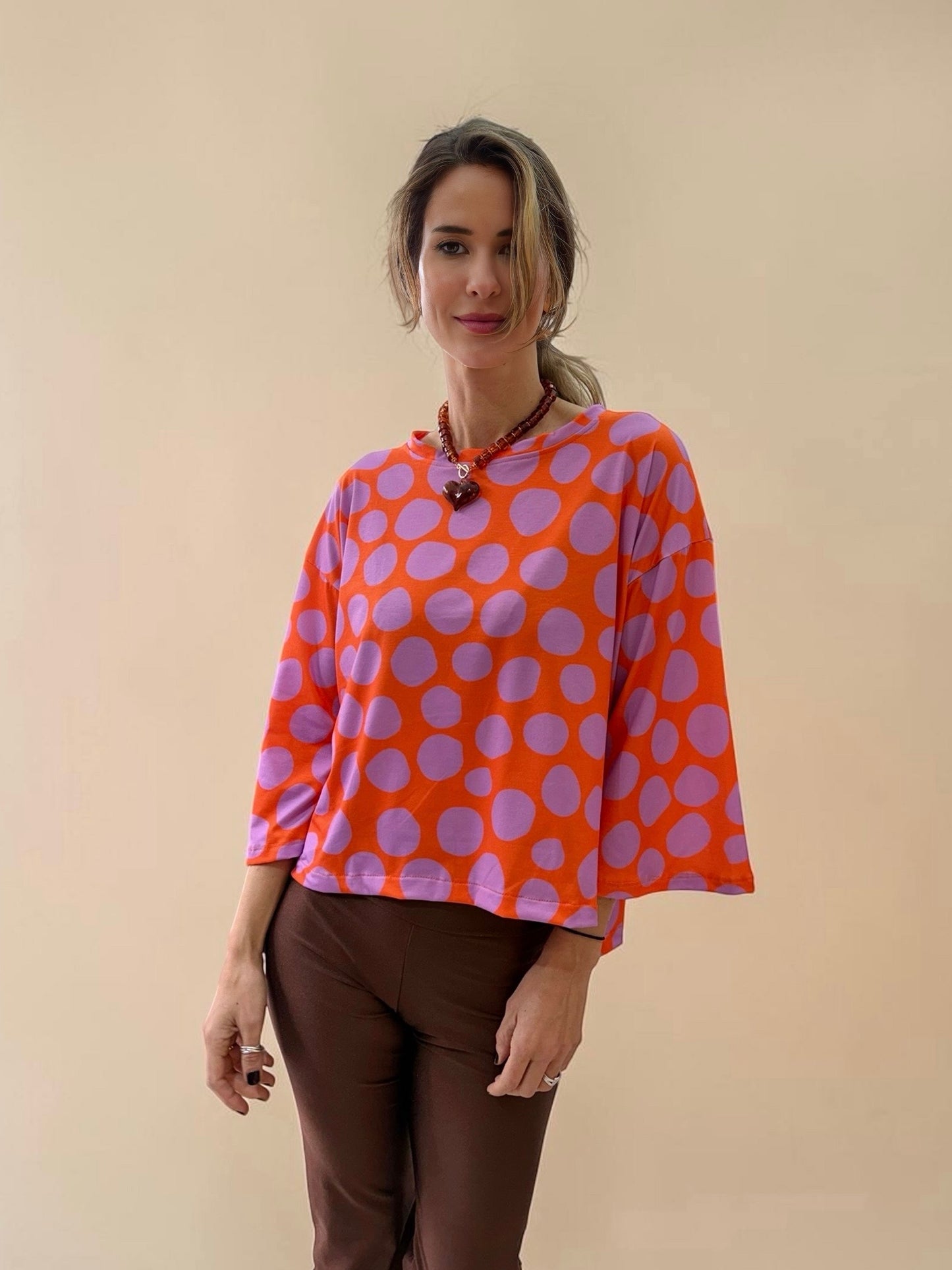 Polera Claudia - Naranjo y Lila