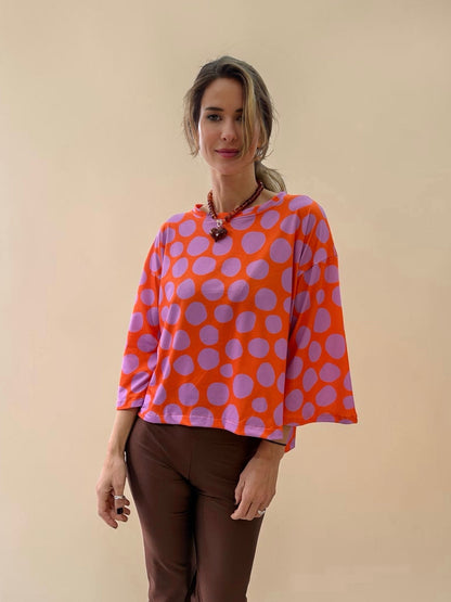 Polera Claudia - Naranjo y Lila