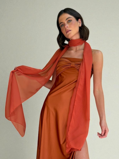 Vestido Virginia-Terracota