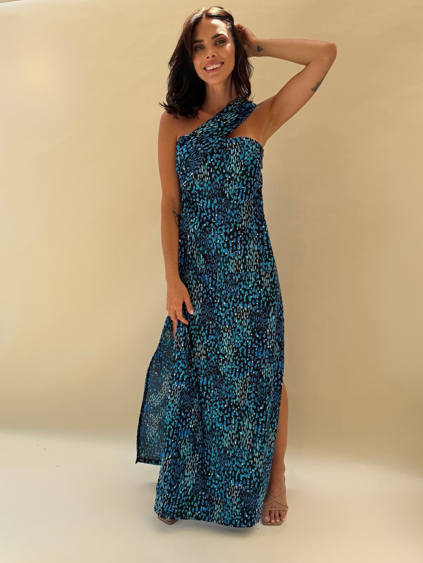Vestido Nina - Print Celeste