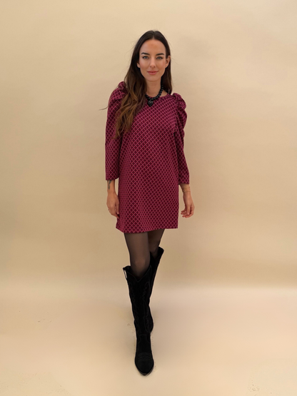 Vestido Anastasia - Print Burdeo