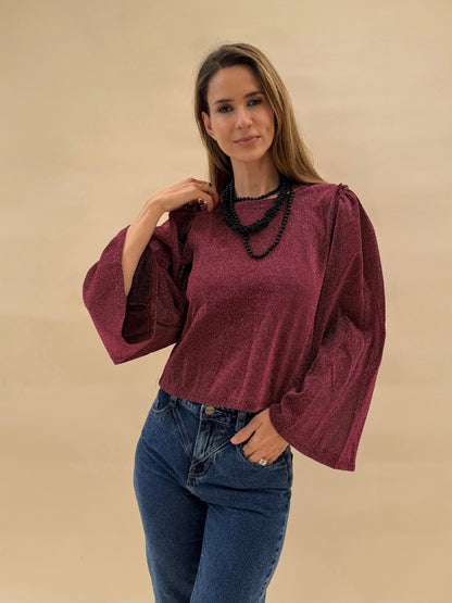 Polera Slavka - Burdeo