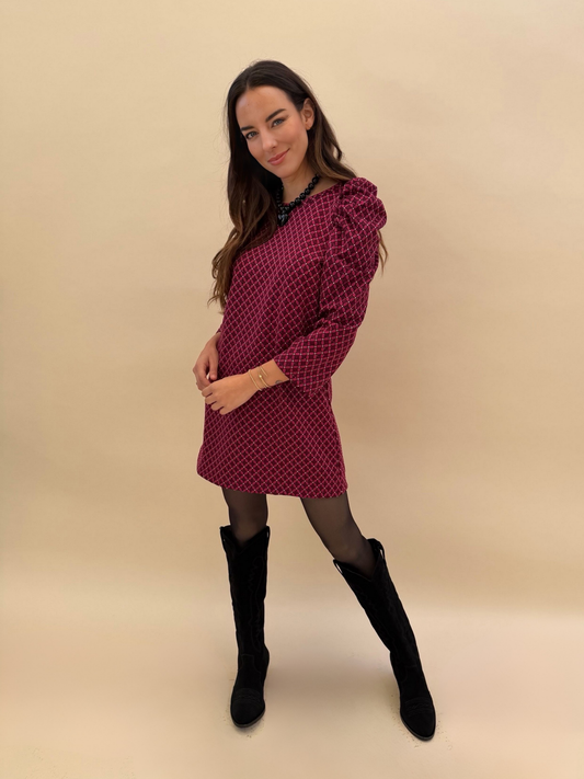 Vestido Anastasia - Print Burdeo