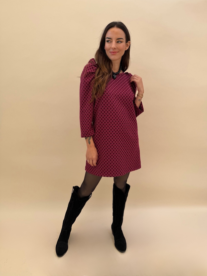 Vestido Anastasia - Print Burdeo