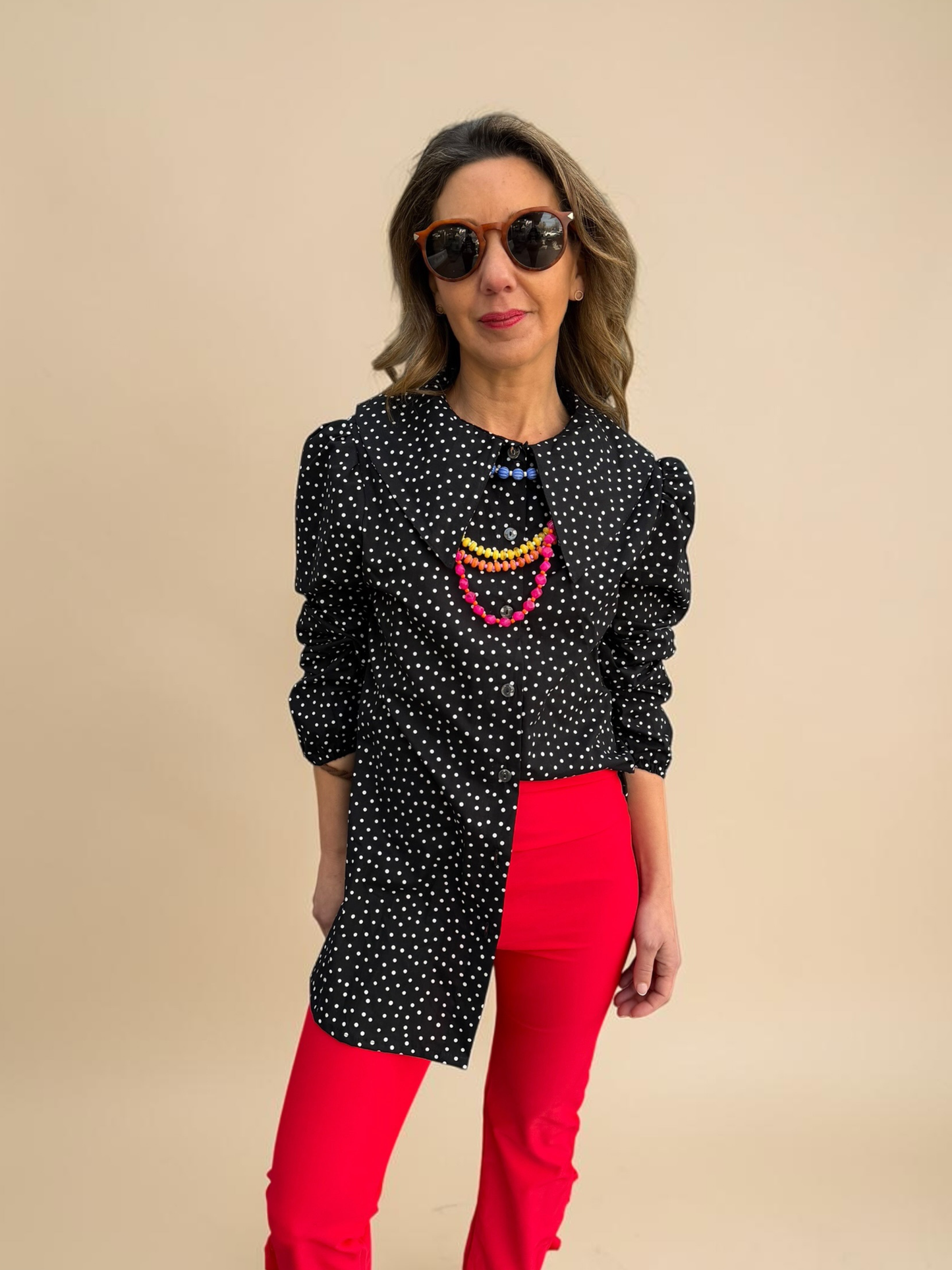 Blusa Clarita - Negra y Puntos