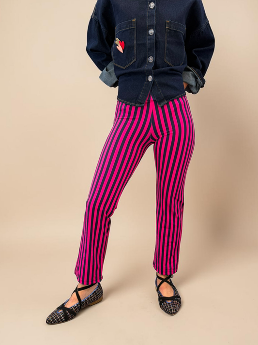 Patas Ema - Rayas/Fucsia