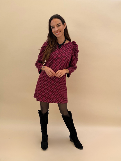 Vestido Anastasia - Print Burdeo