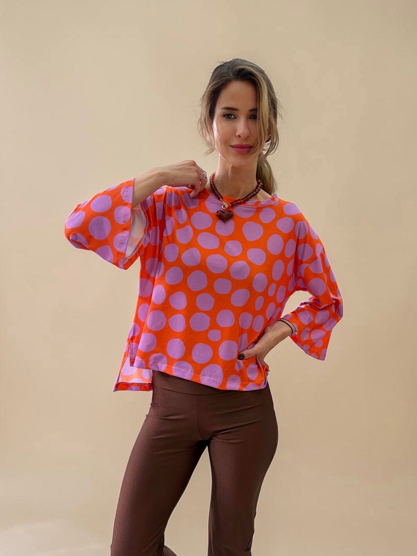 Polera Claudia - Naranjo y Lila