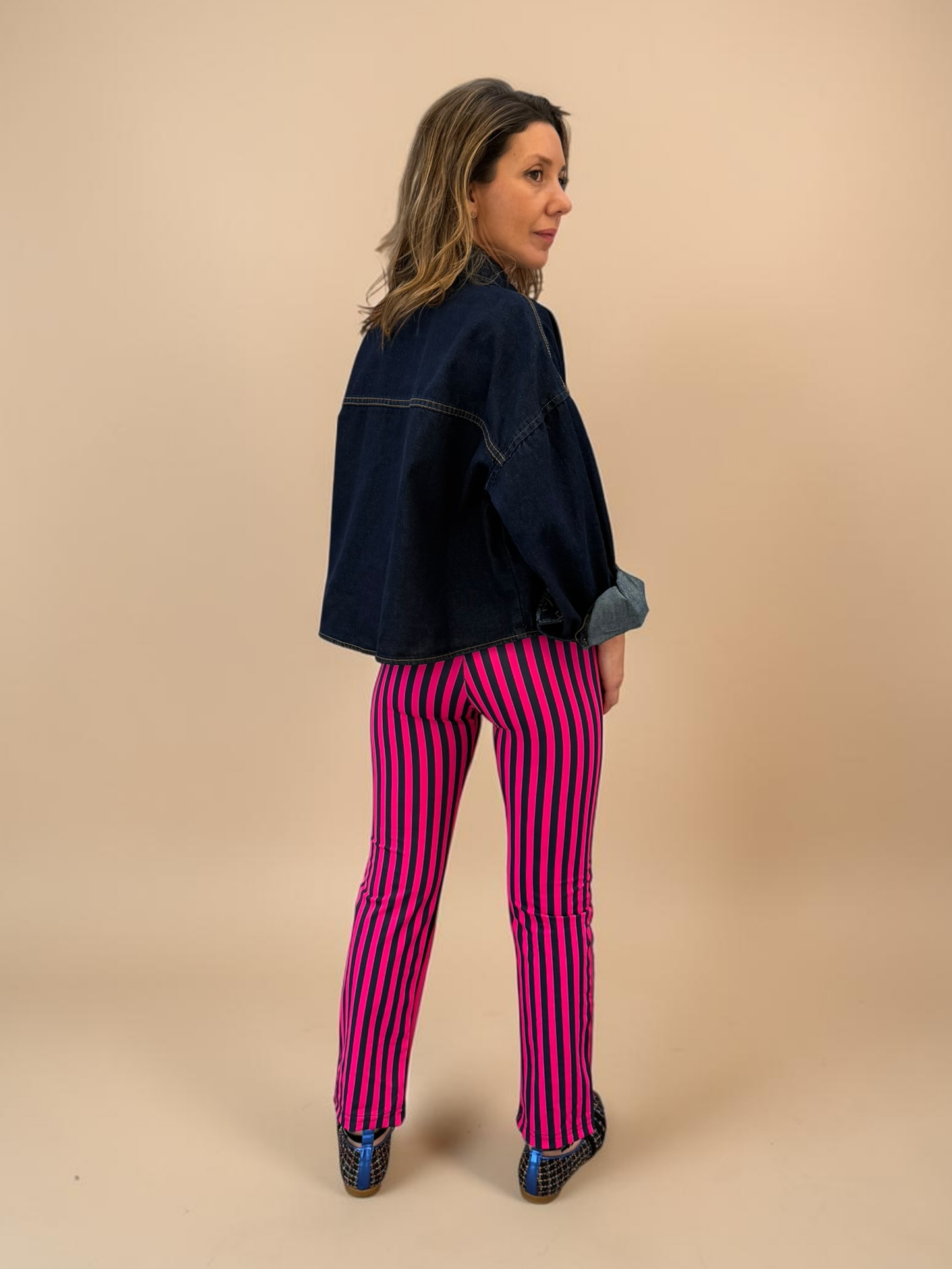 Patas Ema - Rayas/Fucsia