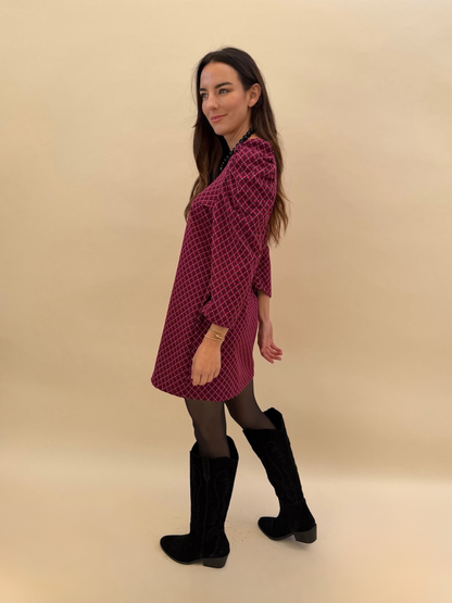 Vestido Anastasia - Print Burdeo
