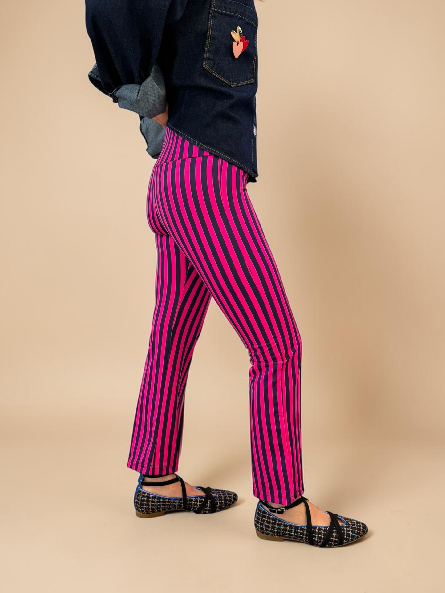 Patas Ema - Rayas/Fucsia