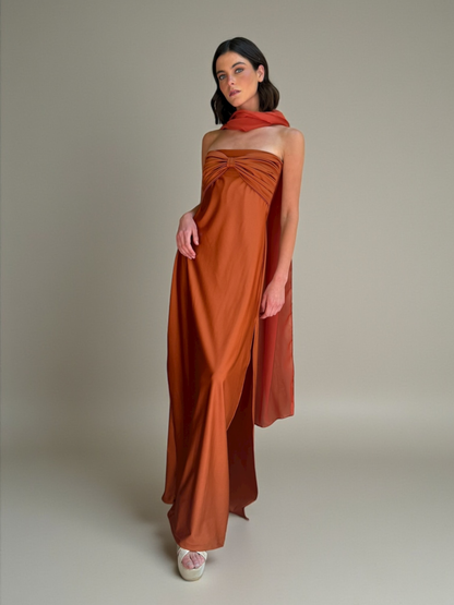 Vestido Virginia-Terracota