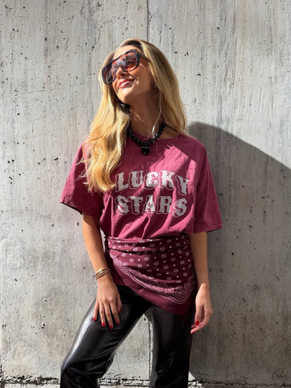 Polera Lucky Stars - Burdeo
