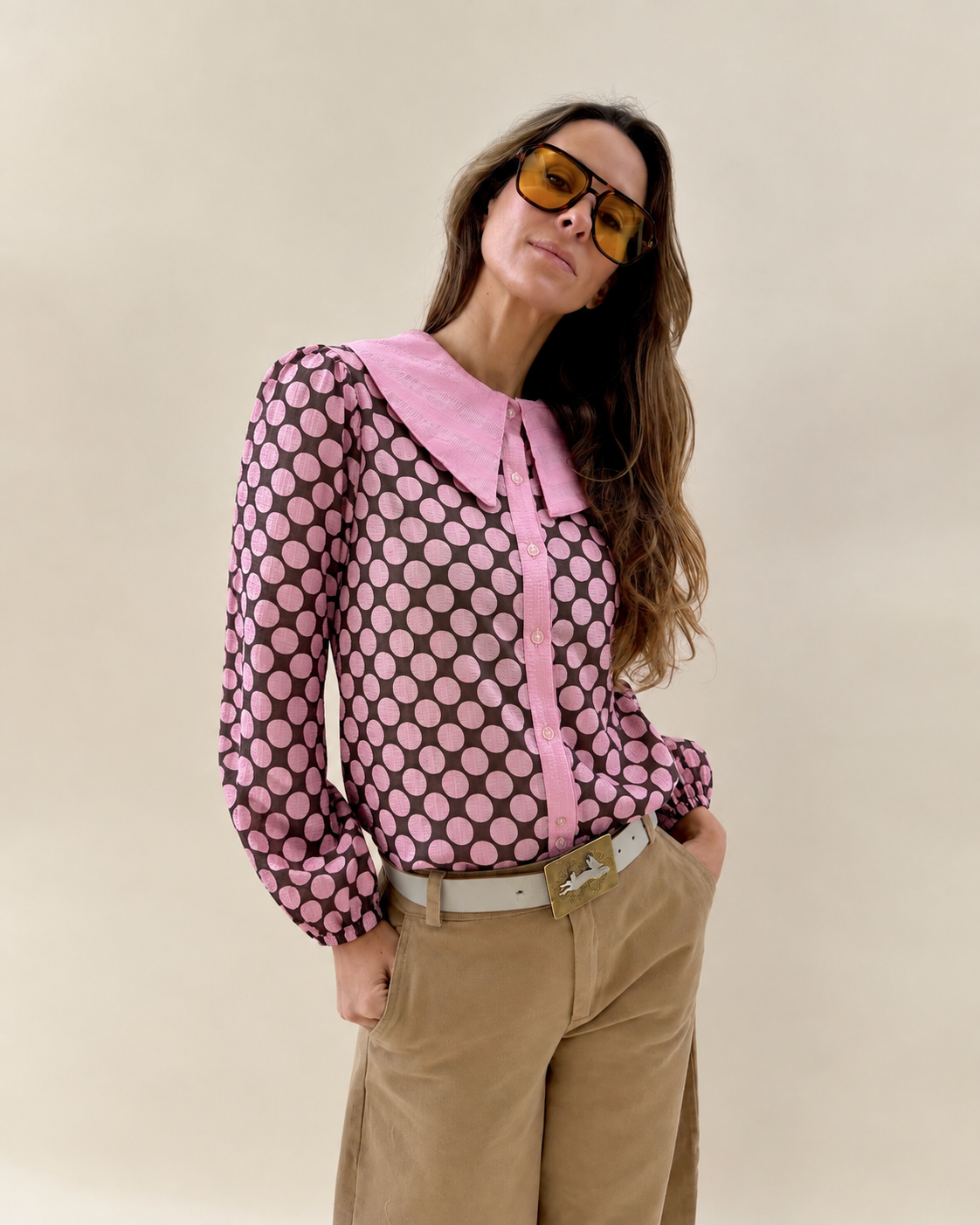 Blusa Clarita - Polka Rosa