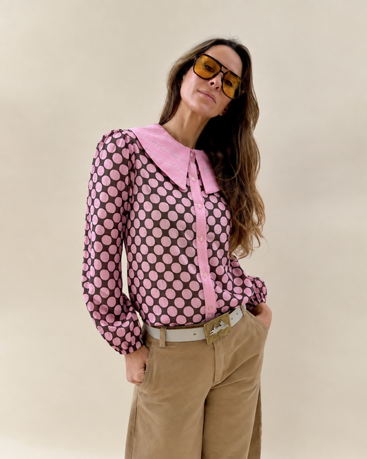 Blusa Clarita - Polka Rosa
