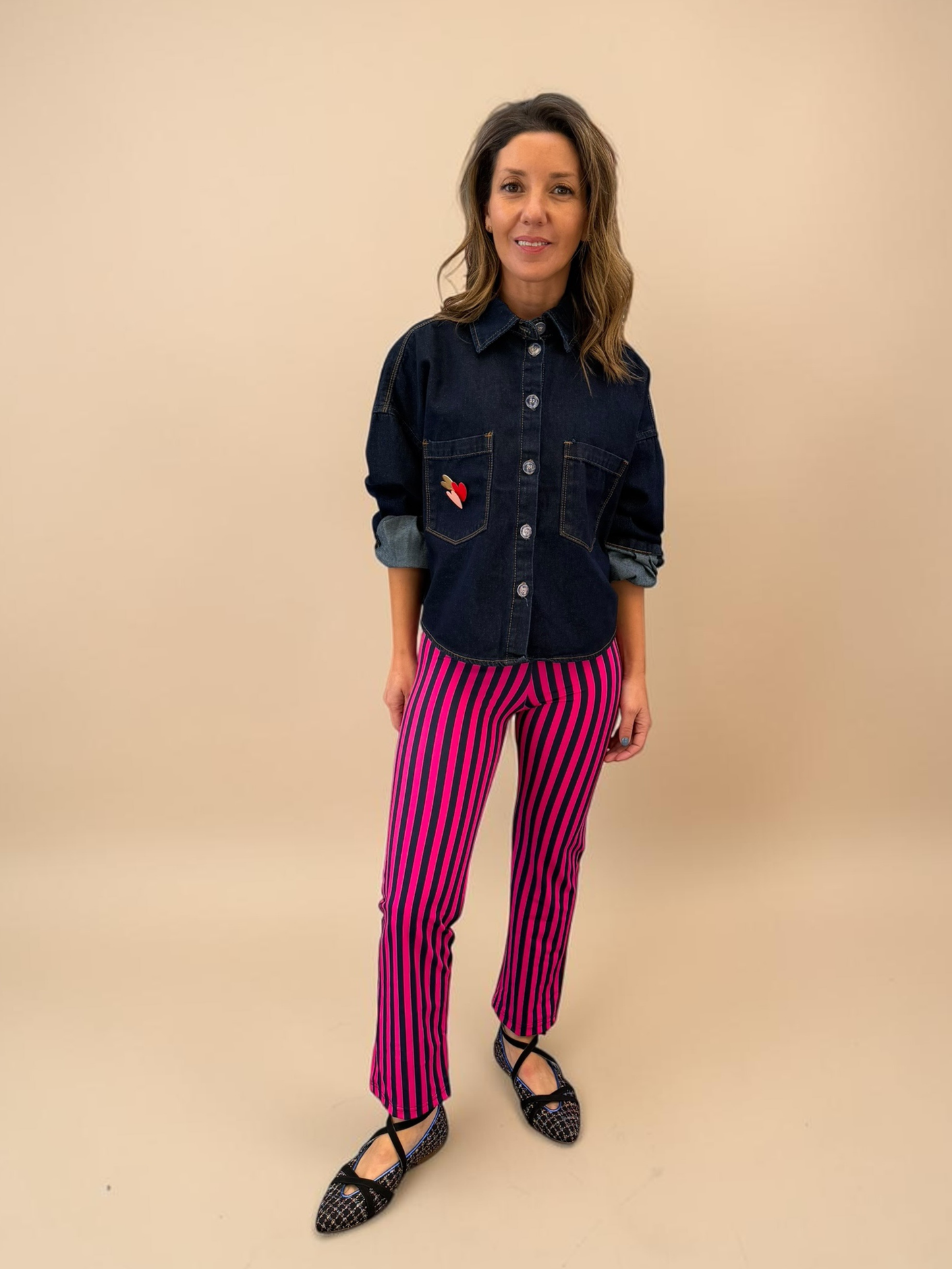 Patas Ema - Rayas/Fucsia