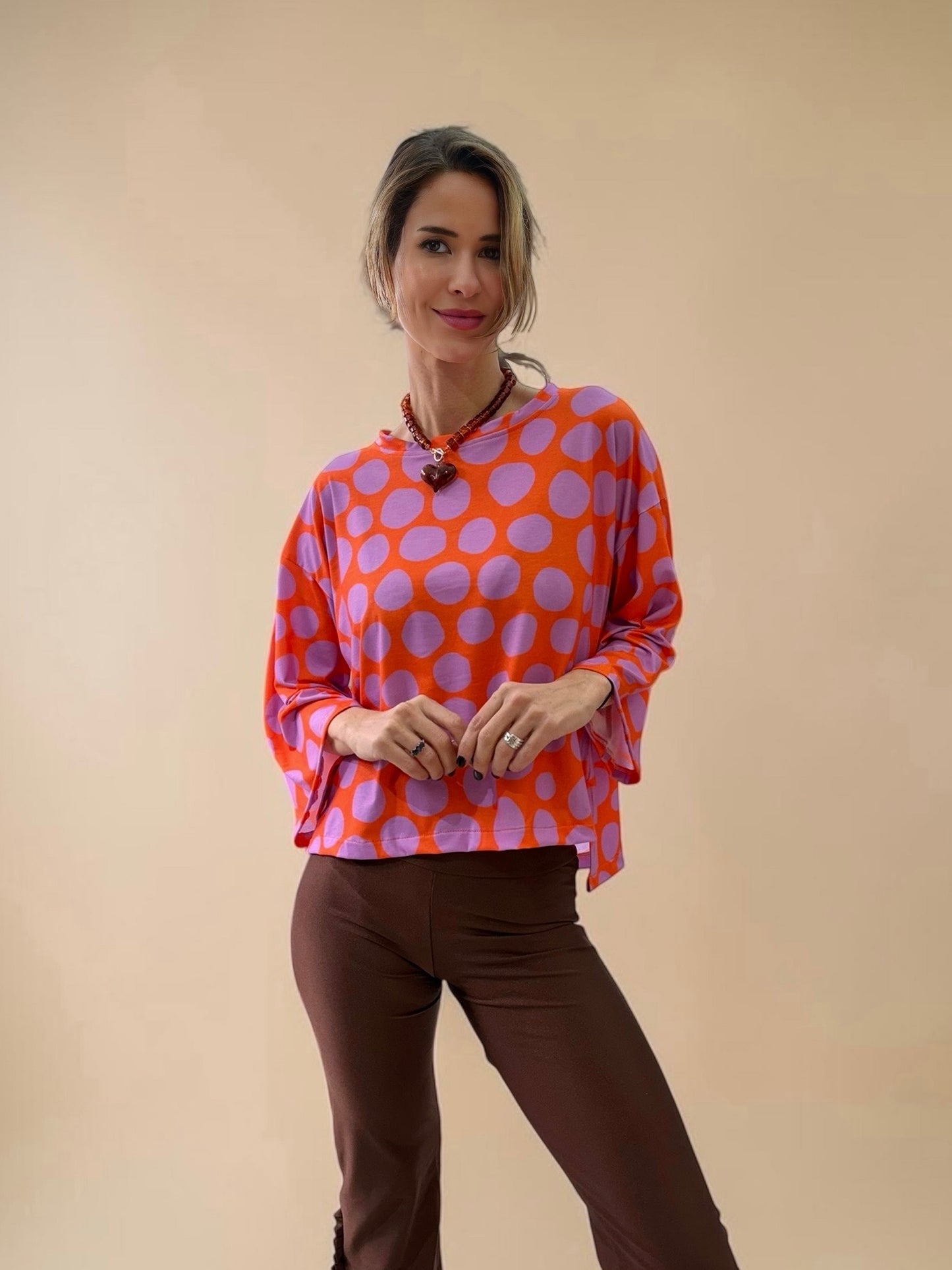 Polera Claudia - Naranjo y Lila