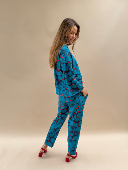 Pantalón Ana - Flores Azul