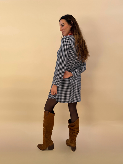 Vestido Roberta - pied de poule