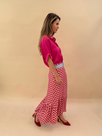 Falda María- Polka Rojo